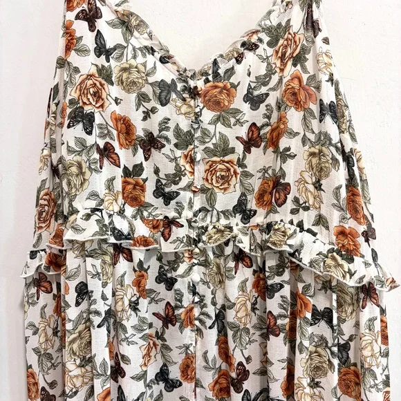 Torrid Sleeveless Floral Butterfly Open Front Top Dress - Picture 5 of 16